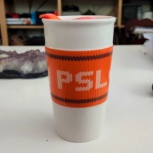 Pumpkin Spice Edition Starbucks OrangeTeam PSL Ceramic Tumbler c.2016 Rare 🎃☕️